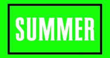 Yaz metniyle yeşil ekran.