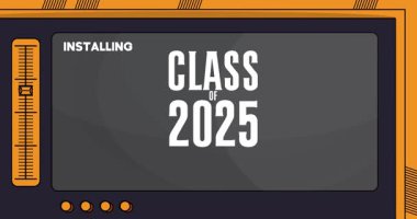 Çizgi film bilgisayarı 2025 Sınıfı ile. Bir ekran kurulum penceresini gösteren video iletisi.