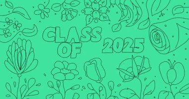 2025 mezunu bir çiçek. Yaban çiçeği çizgi filmi animasyonu.