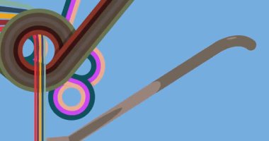 Crowbar 'la Retro 70' lerin Arkaplan animasyonu. 1970 'lerin sanat videosu. Minimalist Vintage tasarımı, eski moda renk çizimi.