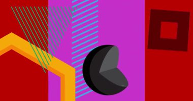 Metin için yeri olan geometrik grafik retro tema arkaplan animasyonu. Asgari geometrik elementler çerçeve video. Reklam için klasik soyut şekiller.
