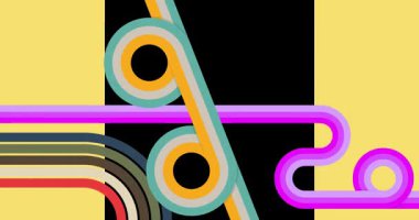 70 'lerin Retro Arkaplan animasyonu ile Groovy 1970' lerin sanat videosu. Minimalist Vintage tasarımı, eski moda renk çizimi.