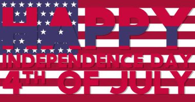 4 Temmuz, Bağımsızlık Günü, 4 Temmuz animasyonu, ABD bayraklı video.