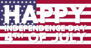 4 Temmuz, Bağımsızlık Günü, 4 Temmuz animasyonu, ABD bayraklı video.