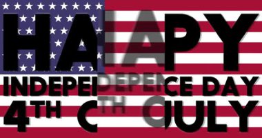 4 Temmuz, Bağımsızlık Günü, 4 Temmuz animasyonu, ABD bayraklı video.