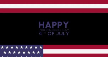 4 Temmuz, Bağımsızlık Günü, 4 Temmuz animasyonu, ABD bayraklı video.