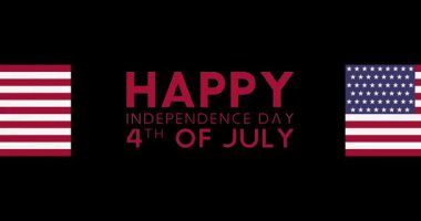 4 Temmuz, Bağımsızlık Günü, 4 Temmuz animasyonu, ABD bayraklı video.