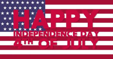 4 Temmuz, Bağımsızlık Günü, 4 Temmuz animasyonu, ABD bayraklı video.