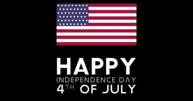 4 Temmuz, Bağımsızlık Günü, 4 Temmuz animasyonu, ABD bayraklı video.