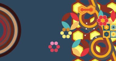 70 'lerin Retro Arkaplan animasyonu ile Groovy 1970' lerin sanat videosu. Minimalist Vintage tasarımı, eski moda renk çizimi.