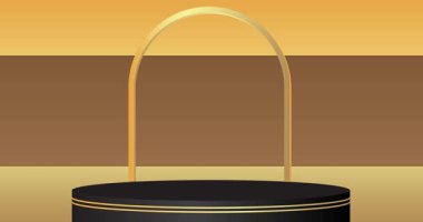 Mokup ürün animasyon, silindir kaide podyumu. Sunum için sahne gösterisi videosu.