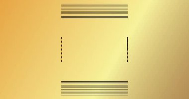 Art deco 4 Temmuz, Bağımsızlık Günü metni altın çerçeveli, dekoratif çizgiler çizgi animasyon ve geometrik altın video.