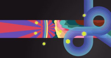 70 'lerin Retro Arkaplan animasyonu ile Groovy 1970' lerin sanat videosu. Minimalist Vintage tasarımı, eski moda renk çizimi.
