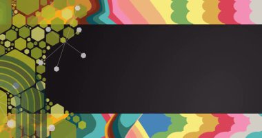 70 'lerin Retro Arkaplan animasyonu ile Groovy 1970' lerin sanat videosu. Minimalist Vintage tasarımı, eski moda renk çizimi.