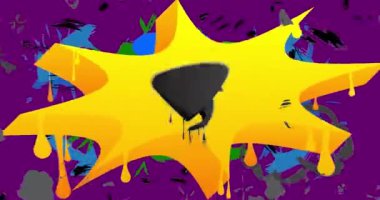 Graffiti konuşma balonu animasyonu. Soyut Çağdaş Mesajlaşma tabelası sokak sanatı dekorasyonu videosu, şehir boyama tarzında tartışma simgesi.