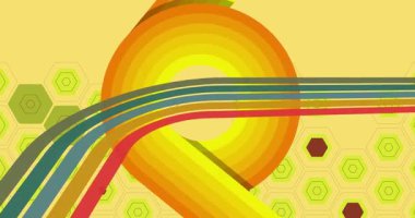 70 'lerin Retro Arkaplan animasyonu ile Groovy 1970' lerin sanat videosu. Minimalist Vintage tasarımı, eski moda renk çizimi.