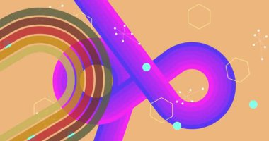 70 'lerin Retro Arkaplan animasyonu ile Groovy 1970' lerin sanat videosu. Minimalist Vintage tasarımı, eski moda renk çizimi.