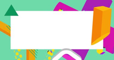 Metin için yeri olan geometrik grafik retro teması. Minimum geometrik elementler çerçevesi. Reklam için klasik soyut şekiller vektör illüstrasyonuName.