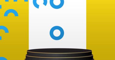 Mokup ürün animasyon, silindir kaide podyumu. Sunum için sahne gösterisi videosu.