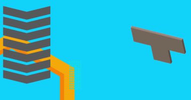 Metin için yeri olan geometrik grafik retro tema arkaplan animasyonu. Asgari geometrik elementler çerçeve video. Reklam için klasik soyut şekiller.