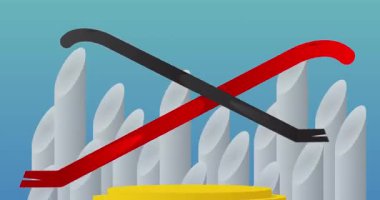 Crowbar 'la birlikte ürün modeli. Animasyon silindiri kaide podyumu. Sunum için sahne gösterisi videosu. En küçük geometrik biçimlerin taşınması.