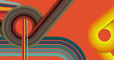 70 'lerin Retro Arkaplan animasyonu ile Groovy 1970' lerin sanat videosu. Minimalist Vintage tasarımı, eski moda renk çizimi.