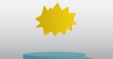 Mokup ürün animasyon, silindir kaide podyumu. Sunum için sahne gösterisi videosu.