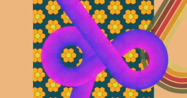 70 'lerin Retro Arkaplan animasyonu ile Groovy 1970' lerin sanat videosu. Minimalist Vintage tasarımı, eski moda renk çizimi.