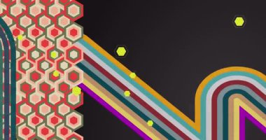 70 'lerin Retro Arkaplan animasyonu ile Groovy 1970' lerin sanat videosu. Minimalist Vintage tasarımı, eski moda renk çizimi.