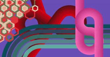 70 'lerin Retro Arkaplan animasyonu ile Groovy 1970' lerin sanat videosu. Minimalist Vintage tasarımı, eski moda renk çizimi.