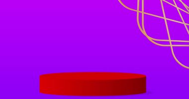 Mokup ürün animasyon, silindir kaide podyumu. Sunum için sahne gösterisi videosu.