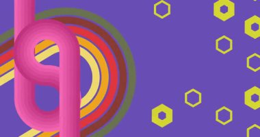 70 'lerin Retro Arkaplan animasyonu ile Groovy 1970' lerin sanat videosu. Minimalist Vintage tasarımı, eski moda renk çizimi.