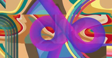 70 'lerin Retro Arkaplan animasyonu ile Groovy 1970' lerin sanat videosu. Minimalist Vintage tasarımı, eski moda renk çizimi.