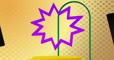 Mokup ürün animasyon, silindir kaide podyumu. Sunum için sahne gösterisi videosu.