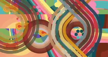 70 'lerin Retro Arkaplan animasyonu ile Groovy 1970' lerin sanat videosu. Minimalist Vintage tasarımı, eski moda renk çizimi.