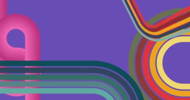 70 'lerin Retro Arkaplan animasyonu ile Groovy 1970' lerin sanat videosu. Minimalist Vintage tasarımı, eski moda renk çizimi.