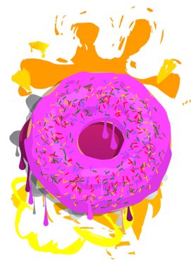 Çörek grafitisi. Soyut modern sokak sanatı dekorasyonu kentsel resim tarzında gerçekleştirildi.