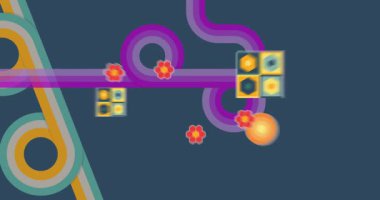 70 'lerin Retro Arkaplan animasyonu ile Groovy 1970' lerin sanat videosu. Minimalist Vintage tasarımı, eski moda renk çizimi.