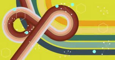 70 'lerin Retro Arkaplan animasyonu ile Groovy 1970' lerin sanat videosu. Minimalist Vintage tasarımı, eski moda renk çizimi.