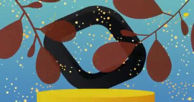 Mokup ürün animasyon, silindir kaide podyumu. Sunum için sahne gösterisi videosu.