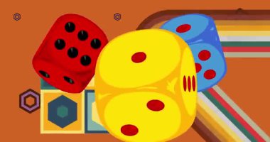 Zar küplü Retro 70 'lerin arkaplan animasyonu. 1970 'lerin sanat videosu. Minimalist Vintage tasarımı, eski moda renk çizimi.