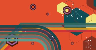 70 'lerin Retro Arkaplan animasyonu ile Groovy 1970' lerin sanat videosu. Minimalist Vintage tasarımı, eski moda renk çizimi.