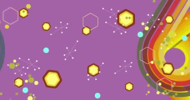 70 'lerin Retro Arkaplan animasyonu ile Groovy 1970' lerin sanat videosu. Minimalist Vintage tasarımı, eski moda renk çizimi.