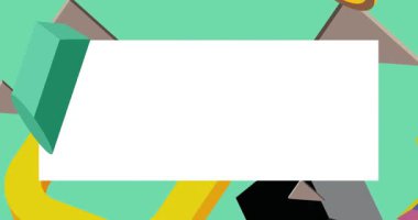 Metin için yeri olan geometrik grafik retro teması. Minimum geometrik elementler çerçevesi. Reklam için klasik soyut şekiller vektör illüstrasyonuName.