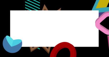 Metin için yeri olan geometrik grafik retro teması. Minimum geometrik elementler çerçevesi. Reklam için klasik soyut şekiller vektör illüstrasyonuName.