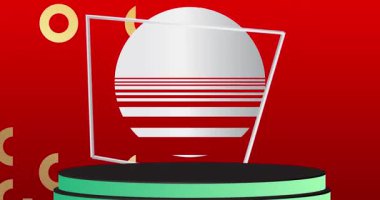 Mokup ürün animasyon, silindir kaide podyumu. Sunum için sahne gösterisi videosu.