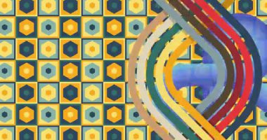 70 'lerin Retro Arkaplan animasyonu ile Groovy 1970' lerin sanat videosu. Minimalist Vintage tasarımı, eski moda renk çizimi.