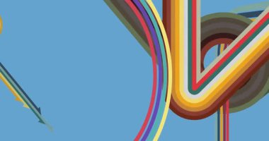 70 'lerin Retro Arkaplan animasyonu ile Groovy 1970' lerin sanat videosu. Minimalist Vintage tasarımı, eski moda renk çizimi.