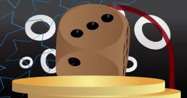 Zar atarak ürün modelleme. Animasyon silindiri kaide podyumu. Sunum için sahne gösterisi videosu. En küçük geometrik biçimlerin taşınması.