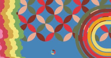 70 'lerin Retro Arkaplan animasyonu ile Groovy 1970' lerin sanat videosu. Minimalist Vintage tasarımı, eski moda renk çizimi.